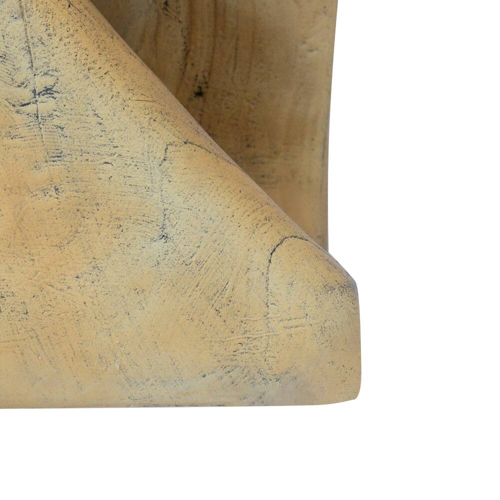 Left. Loheer - Loheer Twist Side Table MGO Wood Look Spiral End Table Natural - Natural.