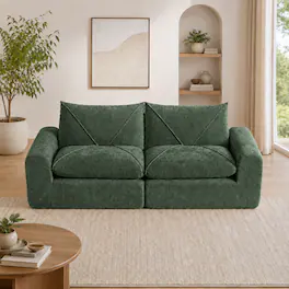 Anysun - Modern Minimalist Chenille Combination Sofa – Spacious and Comfortable Living Room Loveseat for Families and Apartments - Green