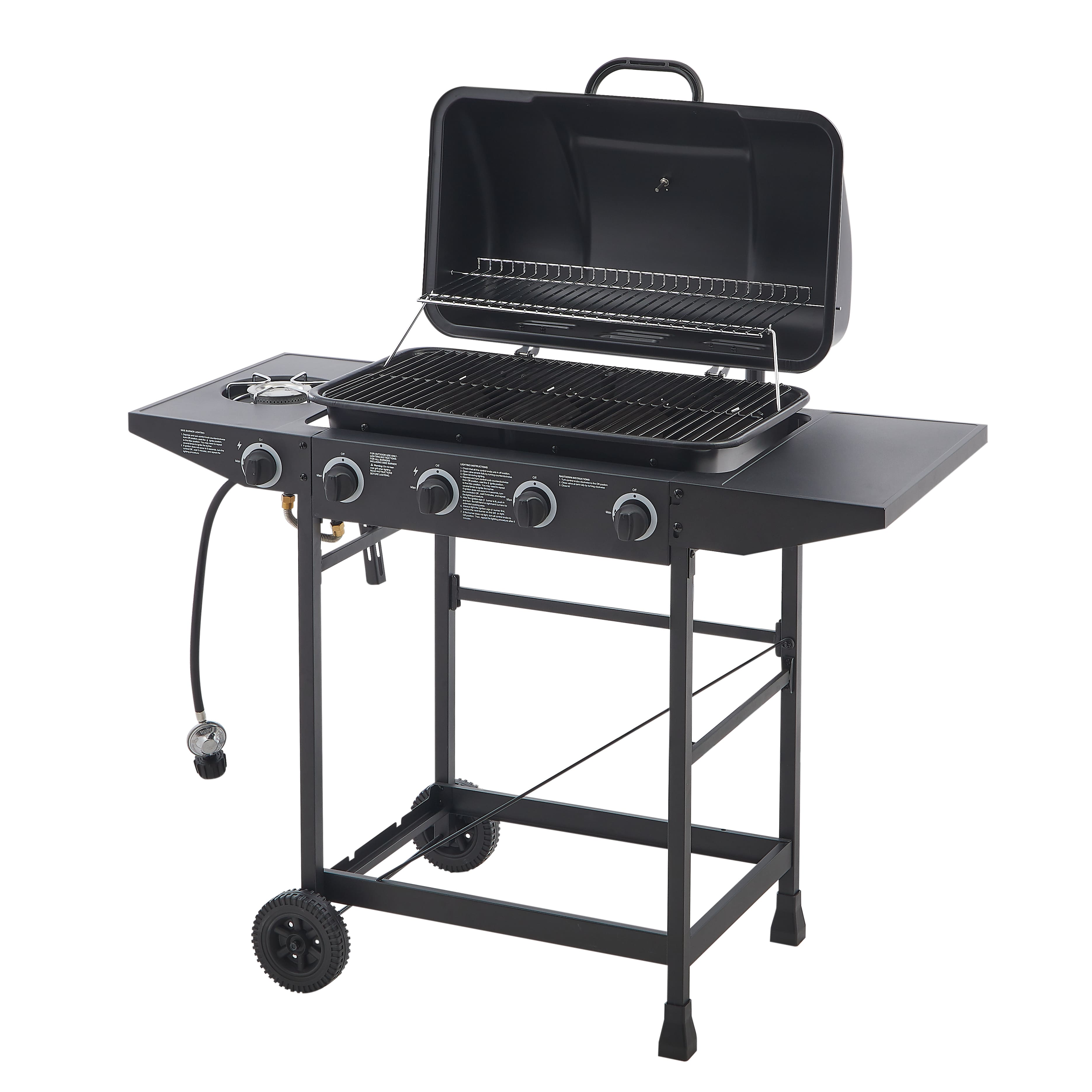 COWLOWN - 5 Burner Propane Gas Grill with Side Burner 42000 BTU Stainless Steel Enamel Coated Grates