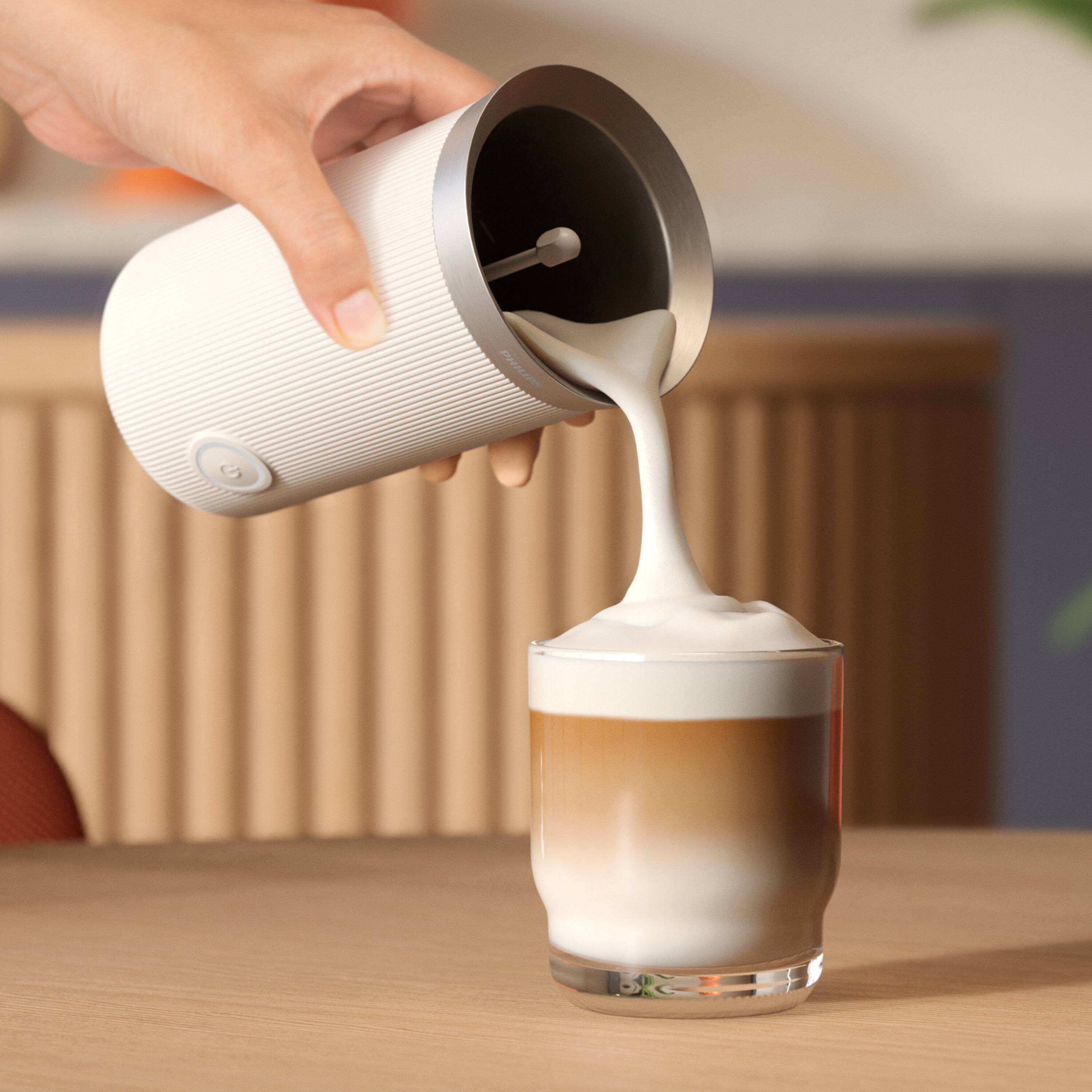 Philips Baristina Hot & Cold Milk Frother Milky White - Best Buy