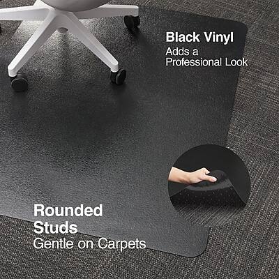 Black Vinyl Adds a Professional Look  
Rounded Studs Gentle on Carpets