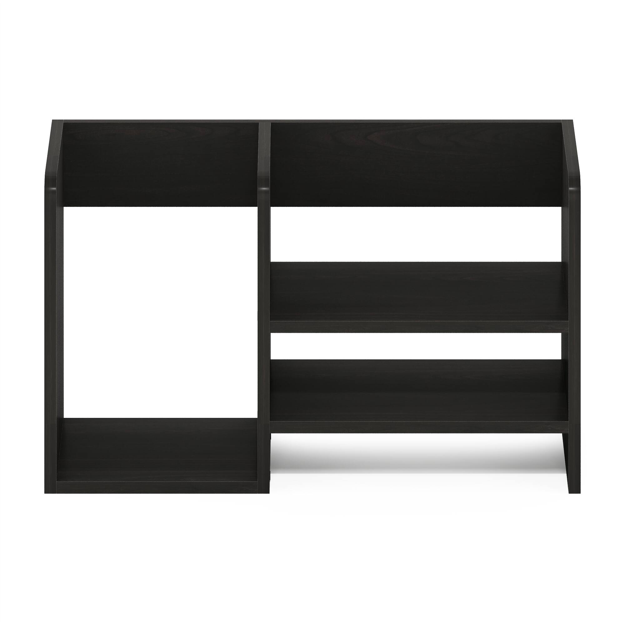 Alt View 2. Furinno - Hermite Wood Desktop Book and Home Office Supplies Storage Organizer - Espresso.