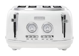 Haden - Dorset 4-Slice Wide Slot Toaster - Ivory and Chrome