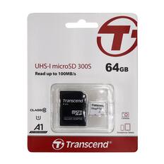 UHS-I microSD 300S
64GB
Read up to 100MB/s
CLASS 10
A1
APP PERFORMANCE
Transcend
F LOCK
64G
8
DET
Micro
A1
microSD ADAPTER
Cameras
Smartphone Tablets
Transcend