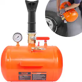 VEVOR - Tire Bead Blaster, 5 Gallon/19L Capacity, Includes Pressure Gauge & Handle, 145 PSI Max Inflation Tank - Orange