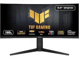 ASUS - TUF Gaming 34" 1440P 1500R Curved Monitor - 180Hz, 1ms, Freesync Pro, HDR, 3 Year Warranty - Black