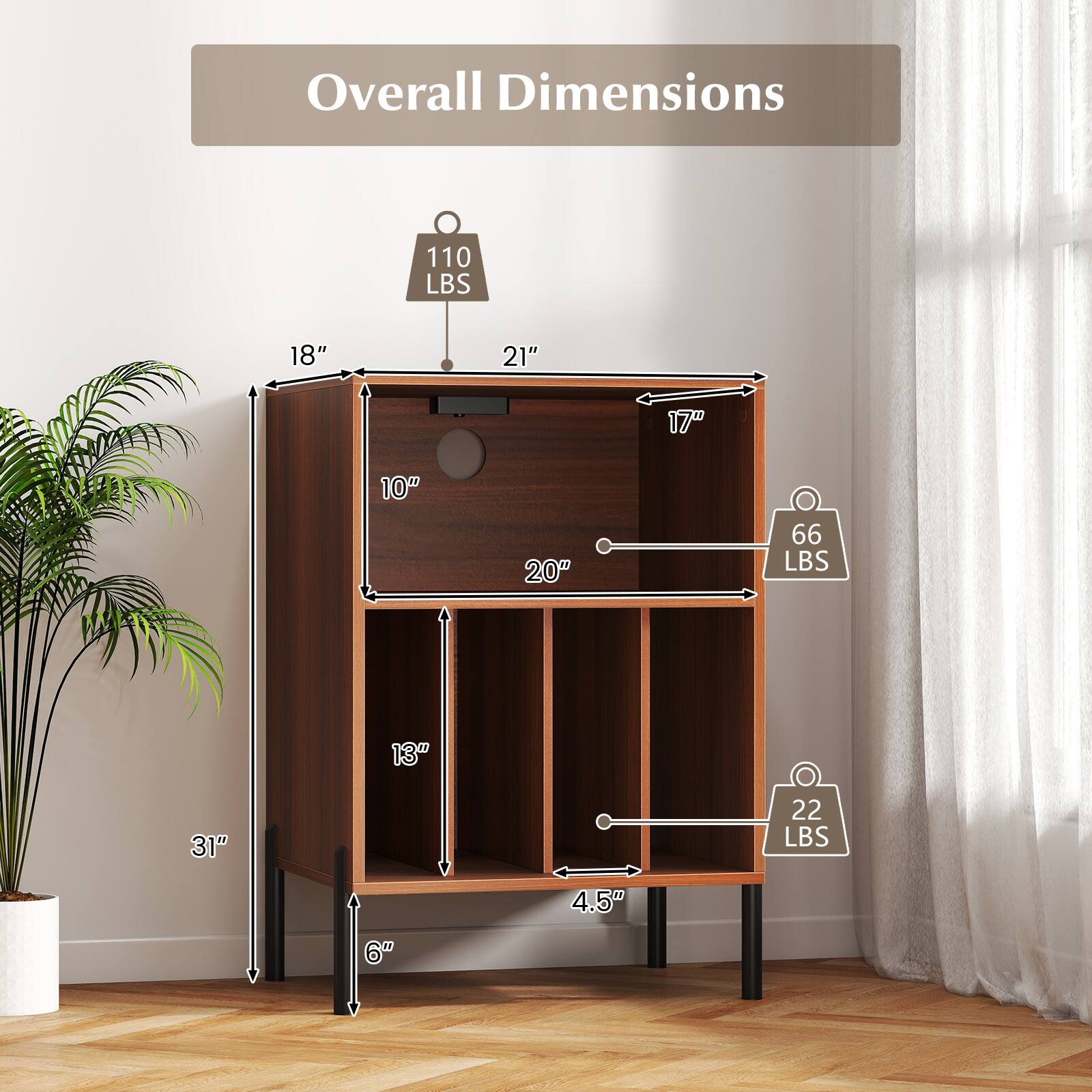 Overall Dimensions

- 110 LBS
- 18" x 21" x 17"
- 10" x 20"
- 66 LBS
- 13" x 31" x 22 LBS
- 4.5" x 6"