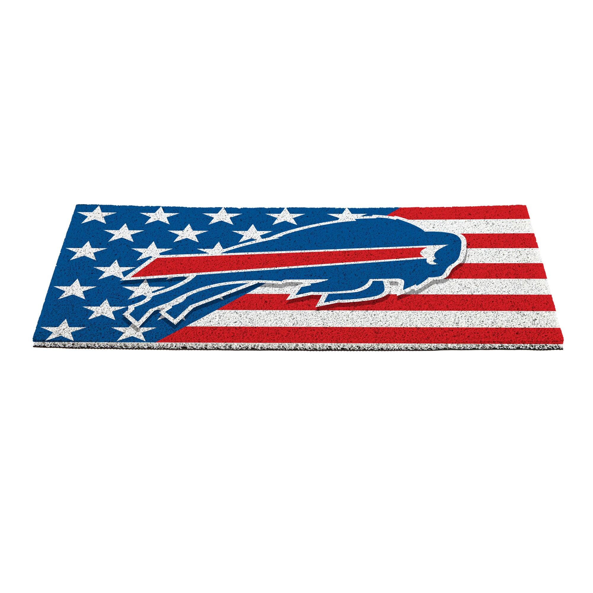 Alt View 1. Evergreen Enterprises - Buffalo Bills 16" x 28" Stars & Stripes Patriotic Turf Mat - Multicolor.