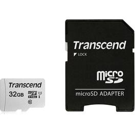Transcend - 32GB MicroSD 300s 100MB/s Class 10 Micro SDHC Memory Card with SD Adapter