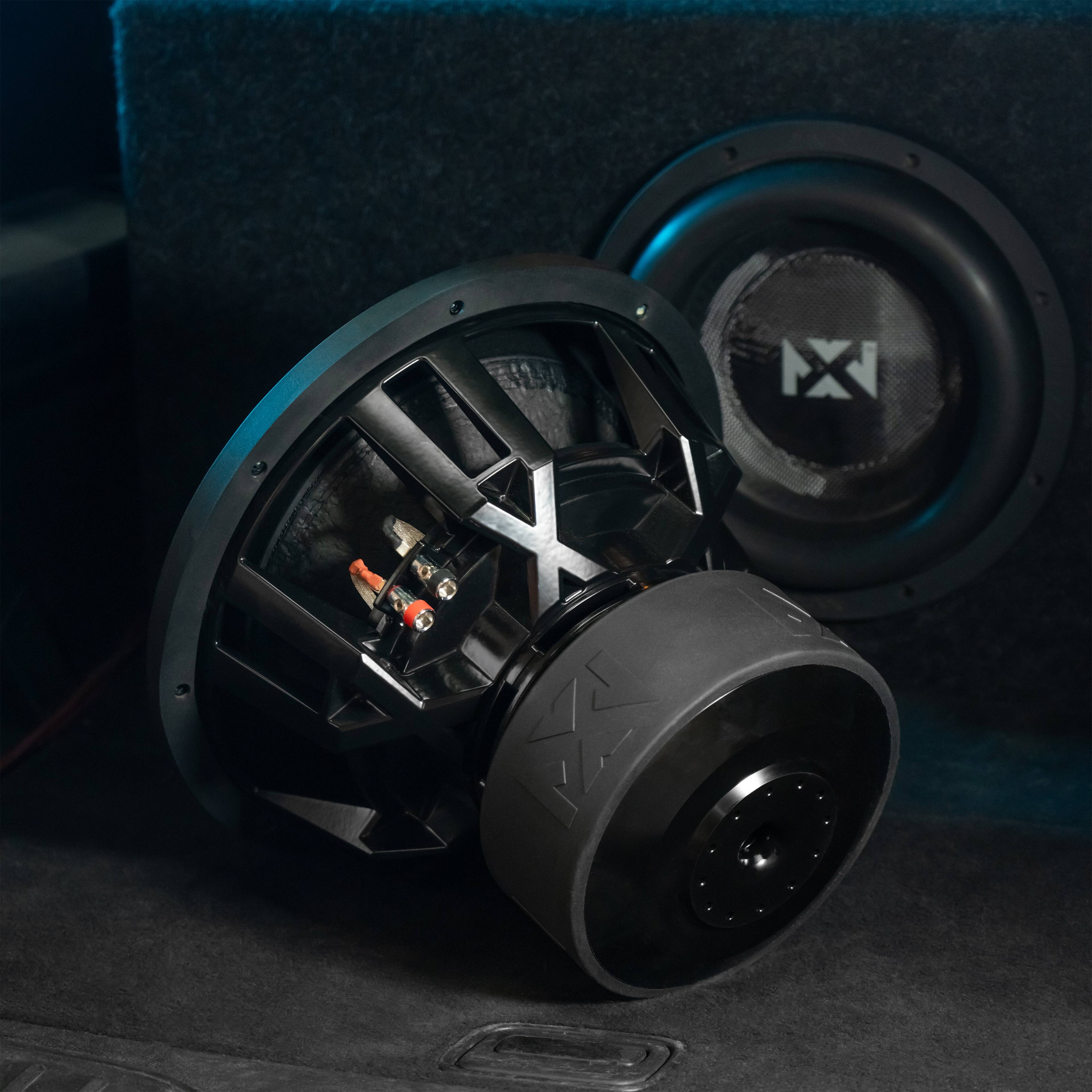 Back. NVX - NVX XCW121 4000 Watt Peak (2000W RMS) 12" X-Series Dual 1-Ohm SPL Subwoofer.