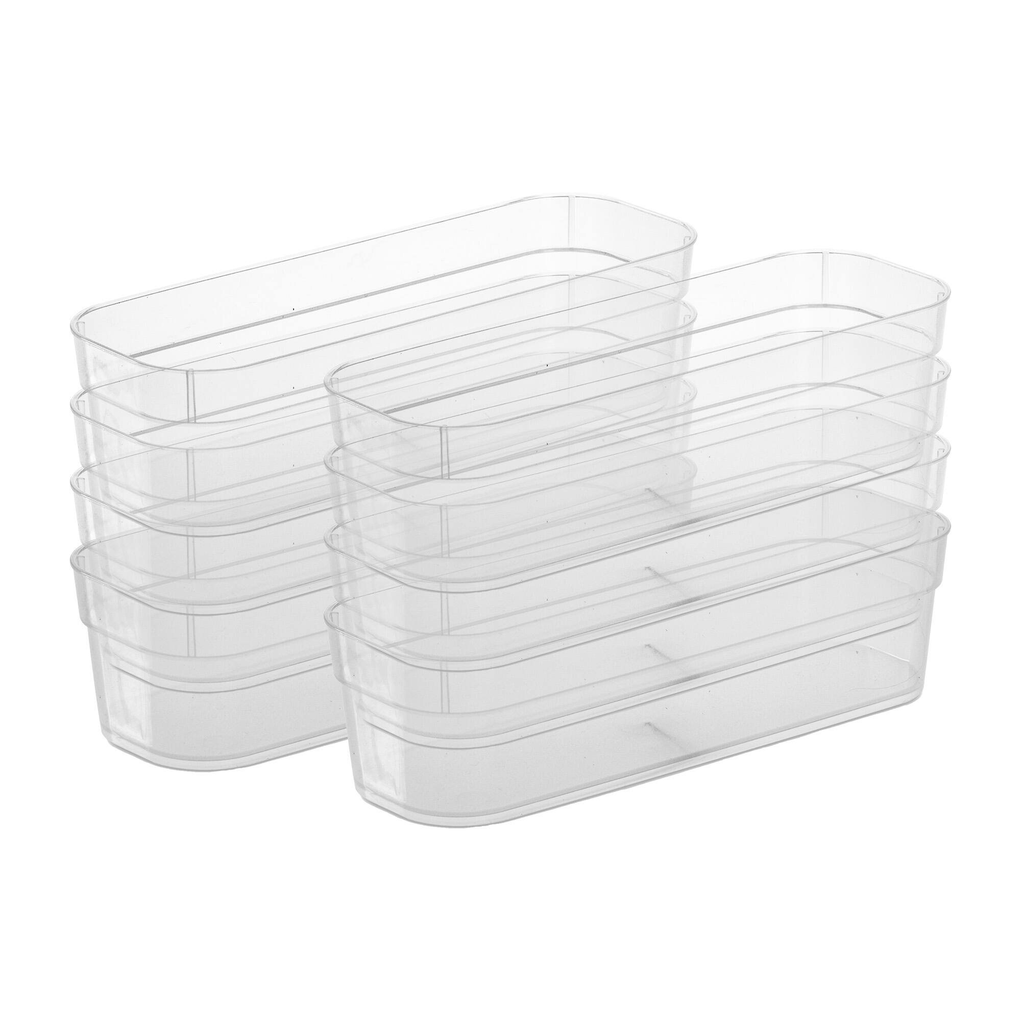 Front. Sterilite - Sterilite Narrow Storage Trays for Desktop & Drawer Organizing, Clear (24 Pack) - Clear.