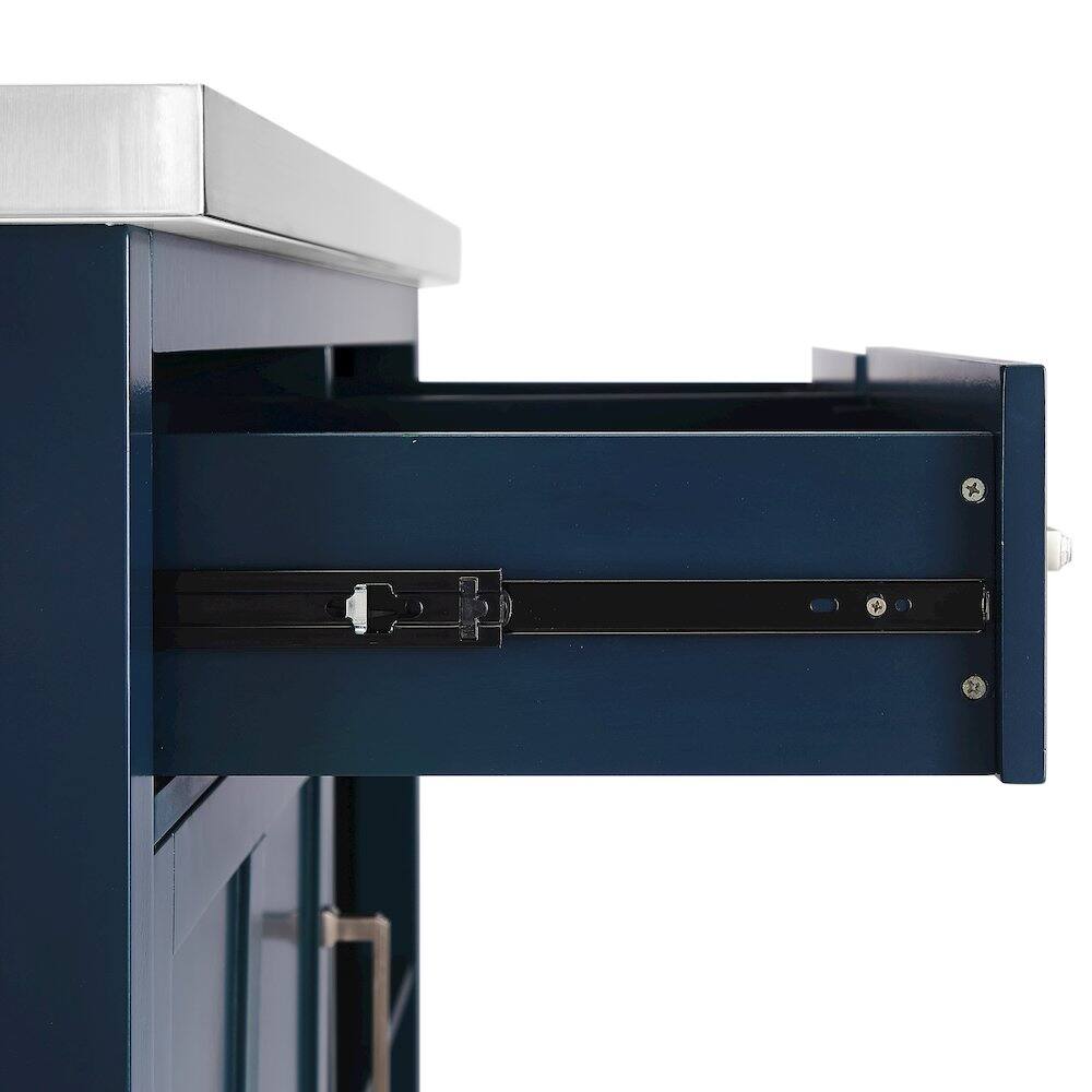 Alt View 8. Crosley Furniture - Silvia Stainless Steel Top Kitchen Island - Navy.