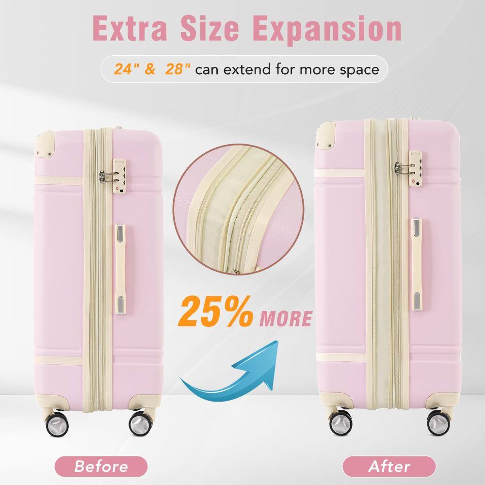 Extra Size Expansion  
24" & 28" can extend for more space  

25% MORE  

Before  
After
