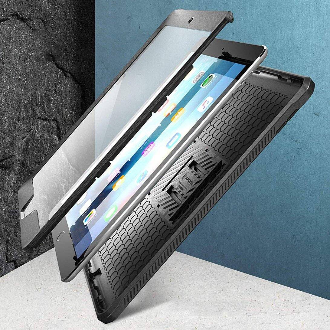 Back. SUPCASE - UB PRO Rugged Case with Kickstand and Screen Protector for iPad 10.2-Inch - Black.