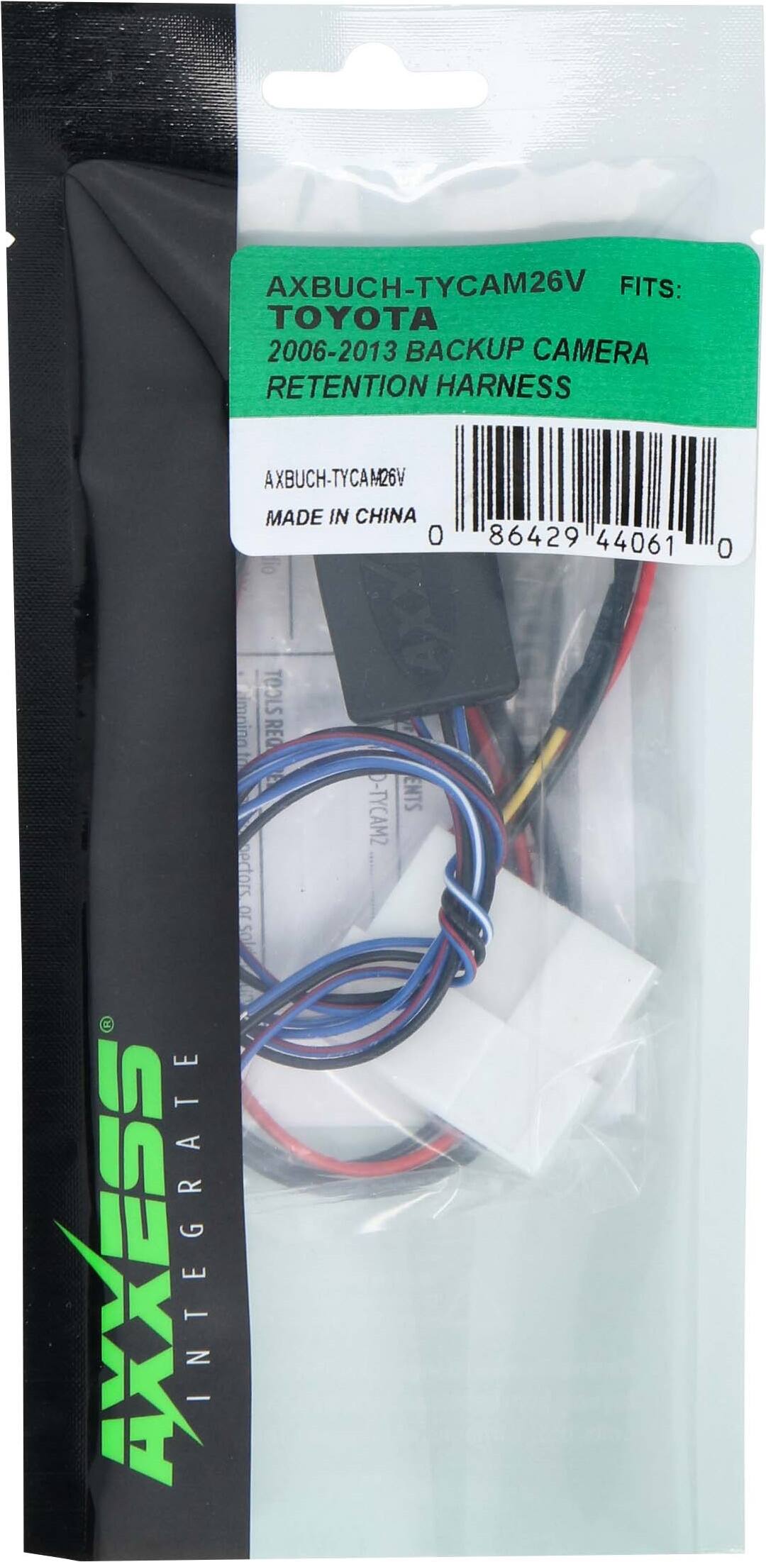 AXBUCH-TYCAM26V FITS: TOYOTA 2006-2013 BACKUP CAMERA RETENTION HARNESS AXBUCH-TYCAM26V MADE IN CHINA 0 86429 44061 0  AXXESS INTERNATIONAL AIM TOOLS aimnina REQ pectors or sol D-TYCAM2 ENTION.