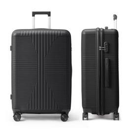 Winado - 28" Hardshell Carry On Luggage with Spinner Wheels Lightweight PP Hardside Small Suitcase with Built-in Lock - Black