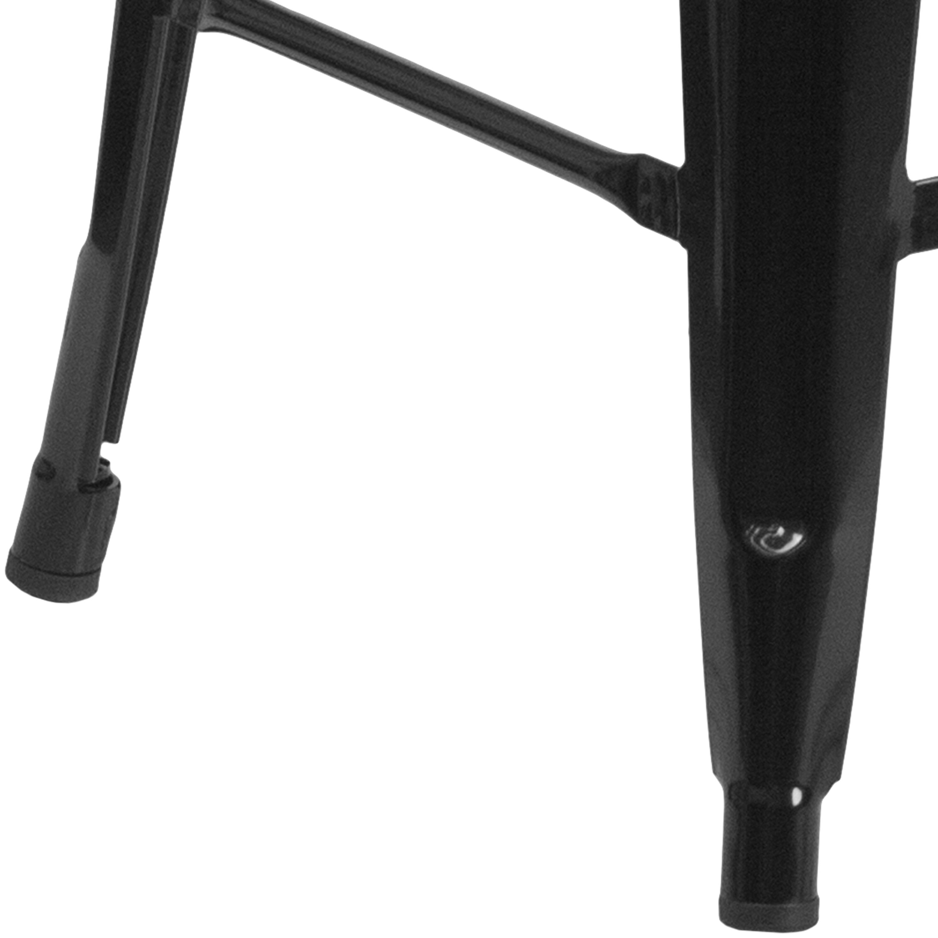 Alt View 13. Alamont Home - Lily Commercial Grade 30"H Backless Black Metal Indoor-Outdoor Barstool, Square - Black.