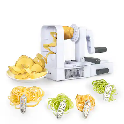 Front. Commercial Chef - COMMERCIAL CHEF Mini Spiralizer Pasta Maker - White.