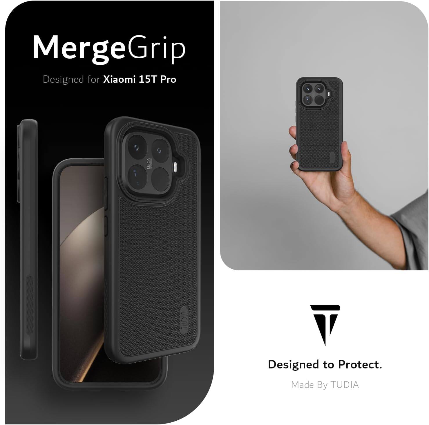 MergeGrip Grip Designed for Xiaomi 15T Pro LECA TUDIA Designed to Protect. Made By TUDIA