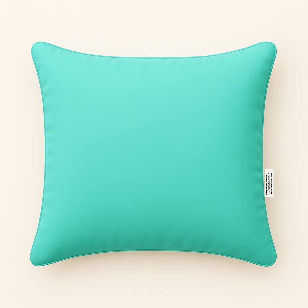 Angle. LuXeo - 2-Pack Indoor-Outdoor Throw Pillow / Color:AQUA (Ceramic)Turquoise Size:18" x 18" - Aqua.
