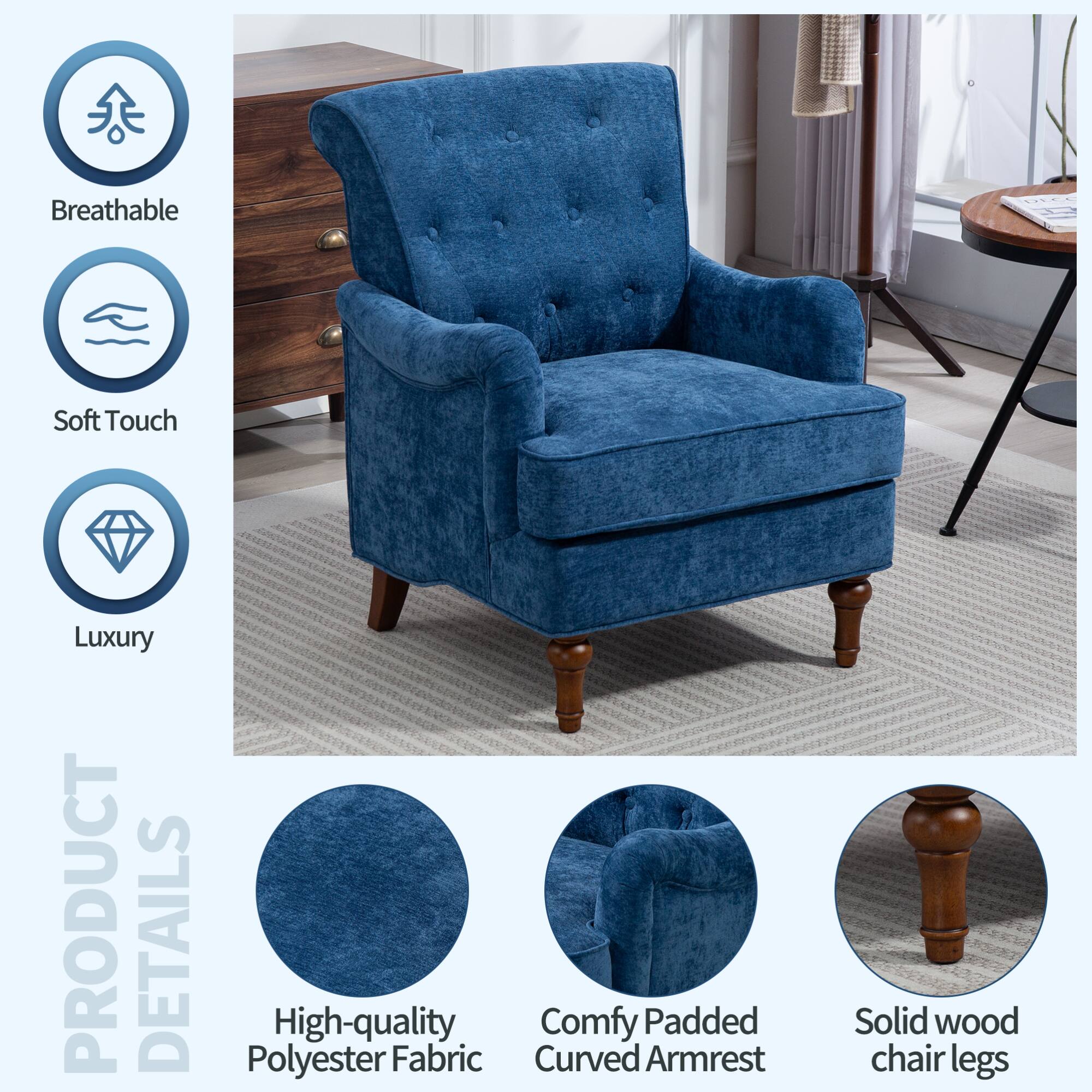 Breathable Soft Touch Luxury

PRODUCT DETAILS
- High-quality Polyester Fabric
- Comfy Padded Curved Armrest
- Solid wood chair legs