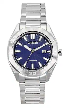 Citizen - Eco-Drive Stainless Steel Blue Dial BM7630-80L 100M Men's Watch - Silver, Blue
