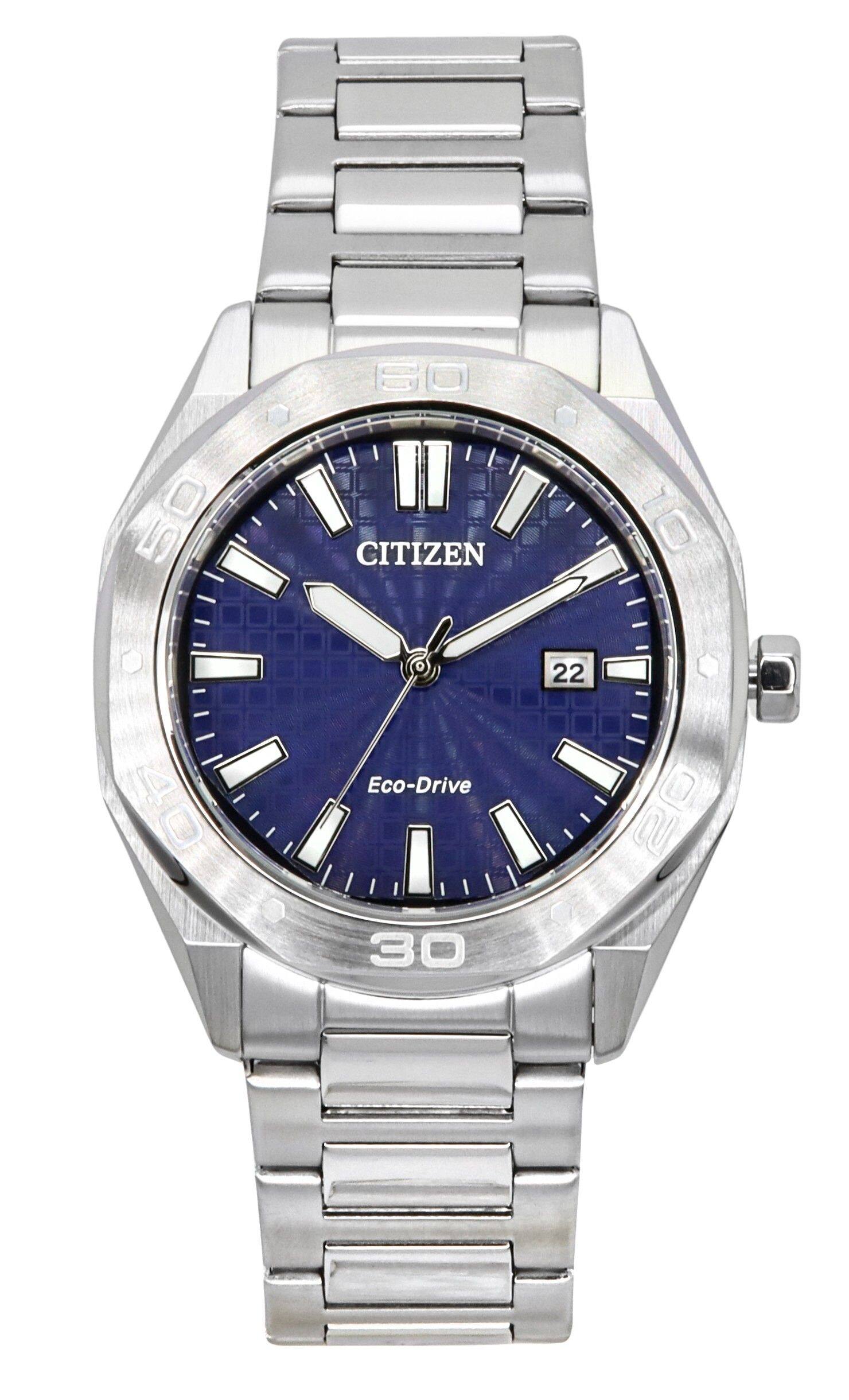 Citizen - Eco-Drive Stainless Steel Blue Dial BM7630-80L 100M Men's Watch - Silver, Blue