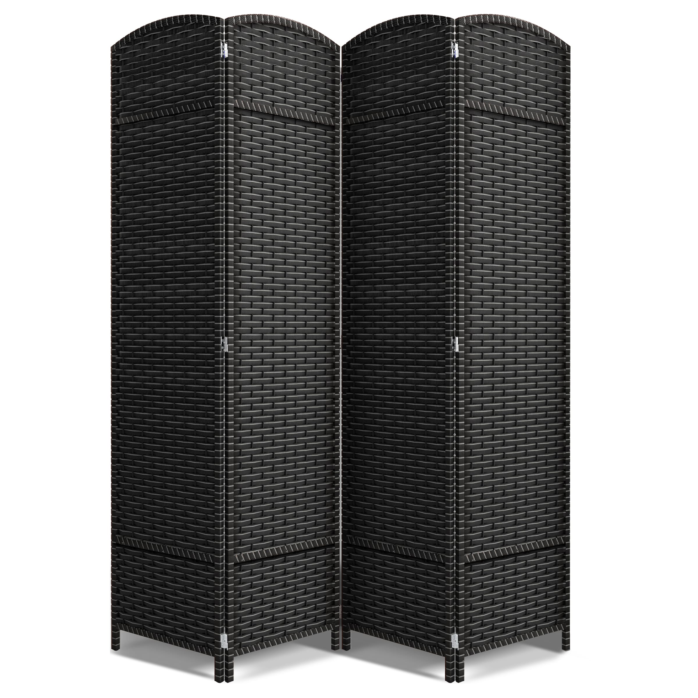 Sorbus - 4 Panel Room Divider 6 ft. Tall - Privacy Screen, Extra Wide Double Hinged Panels, Mesh Hand-Woven Design - Gray with Lines price history on PriceWatchPro