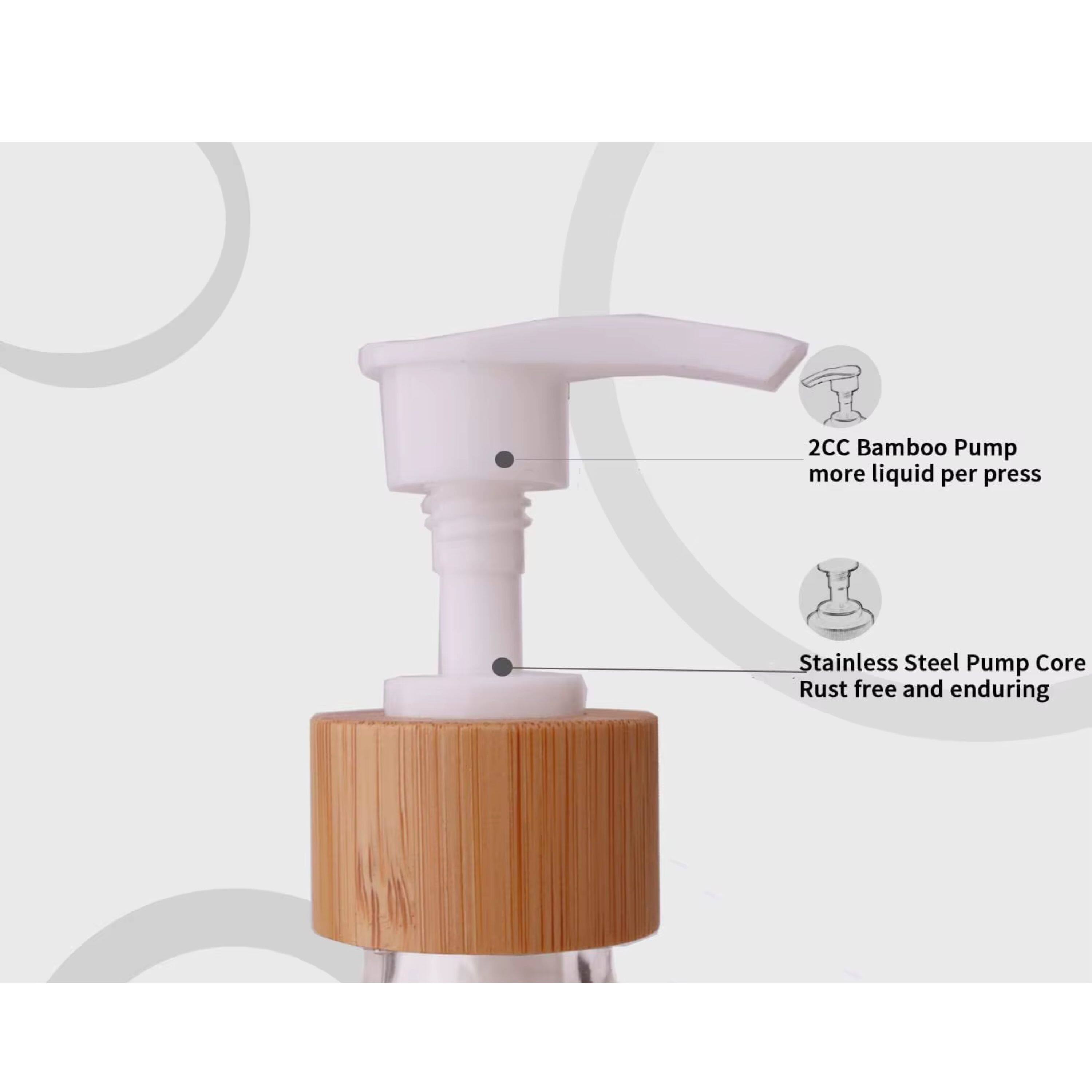 2CC Bamboo Pump more liquid per press  
Stainless Steel Pump Core Rust free and enduring
