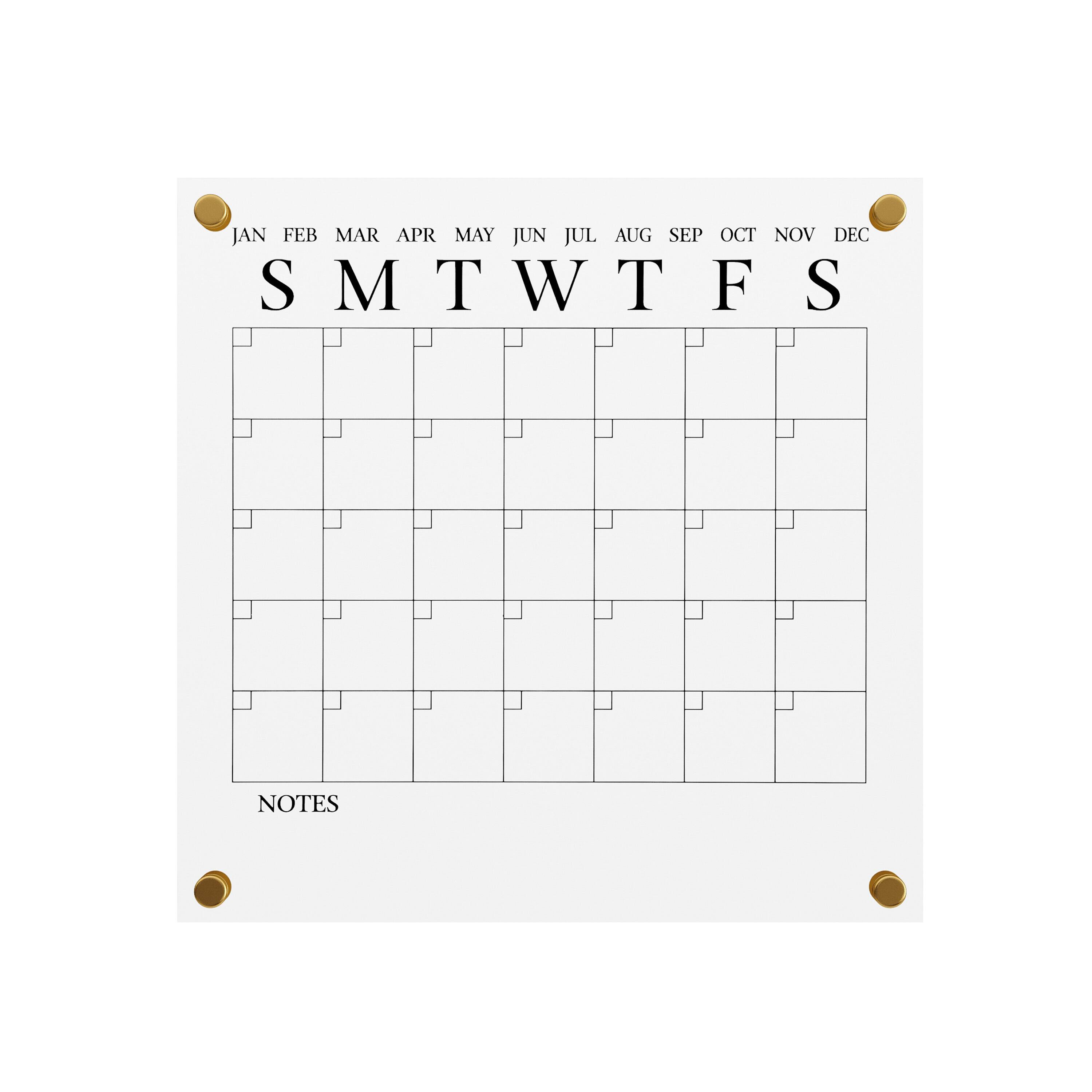 JAN FEB MAR APR MAY JUN JUL AUG SEP OCT NOV DEC SMTWTFS NOTES