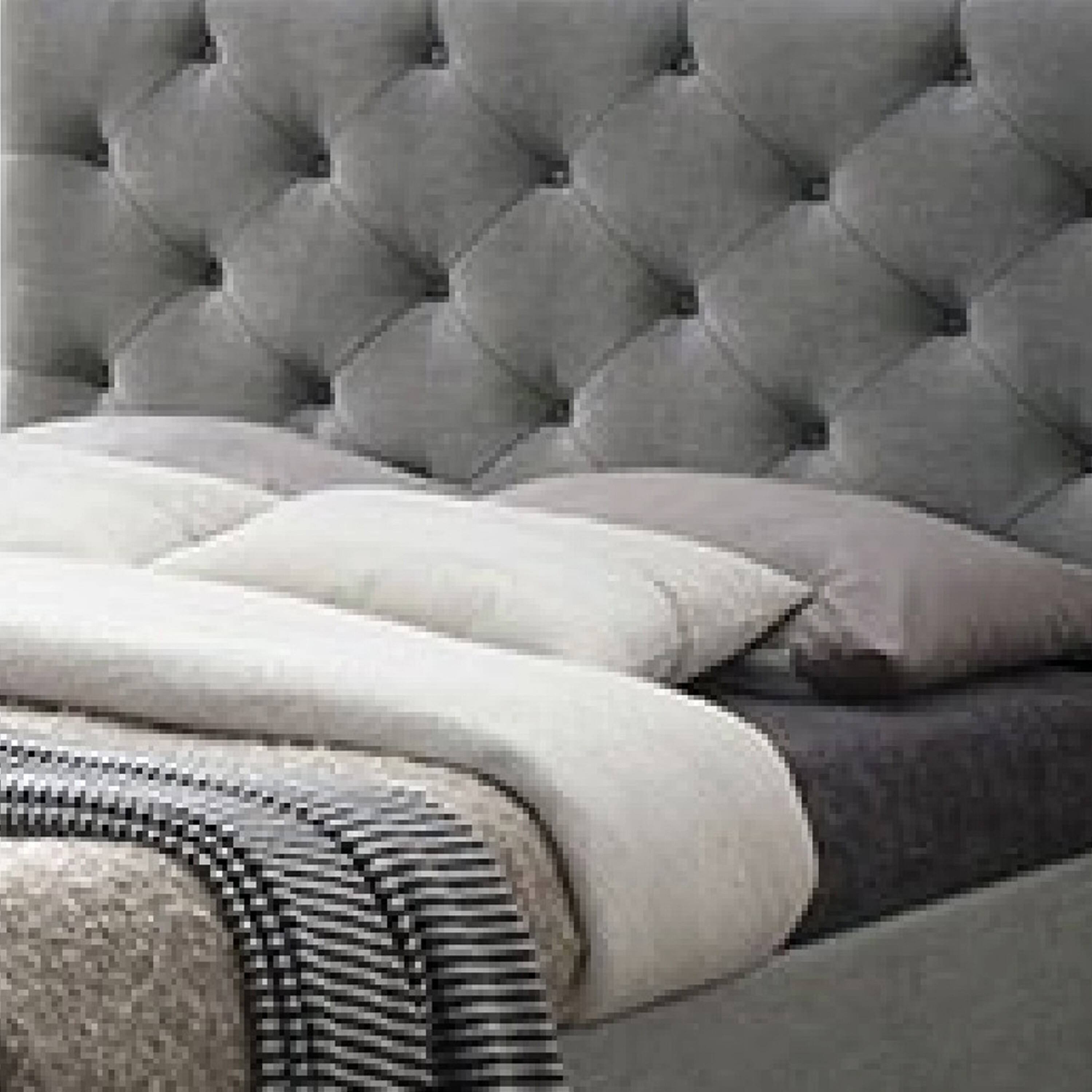 Alt View 1. Manhattan Lane - Sya Twin Size Bed w Button Tufted Upholstery, Underbed Storage - Gray.