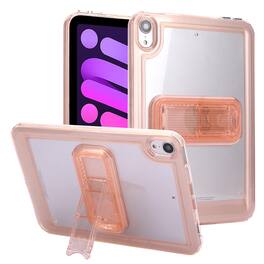 Dteck - Shockproof Matte Case for Apple iPad mini (A17 Pro) 2024, Rugged Slim Protective Cover with Kickstand and Raised Edges - Pink