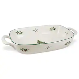 Spode - Christmas Tree, 14 x 7.5 Inch Oval Bread Basket - Multi - Multicolored