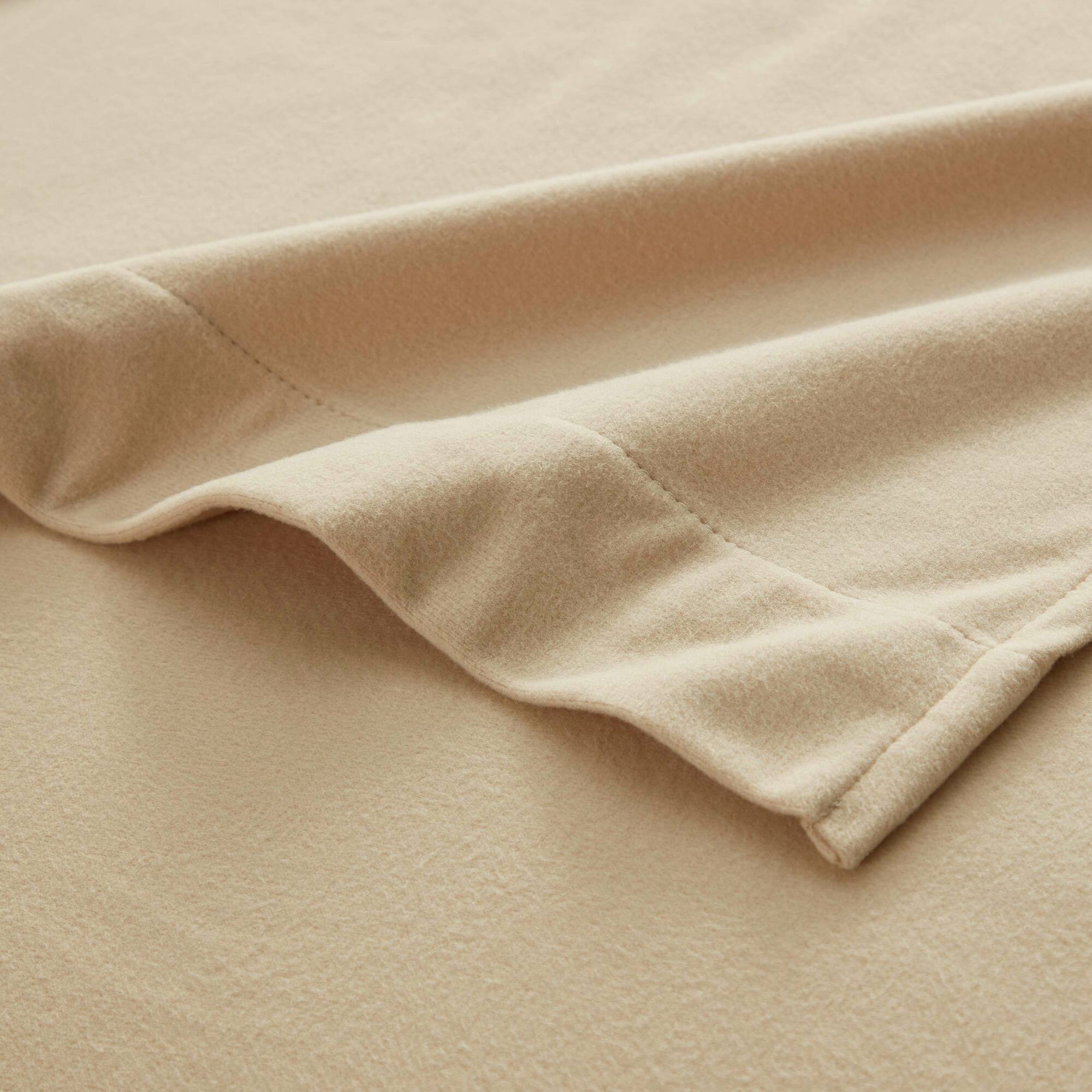 Back. Sweet Home Collection - Solid Flannel Sheets Warm and Cozy Extra Deep Pockets, Full - Beige.