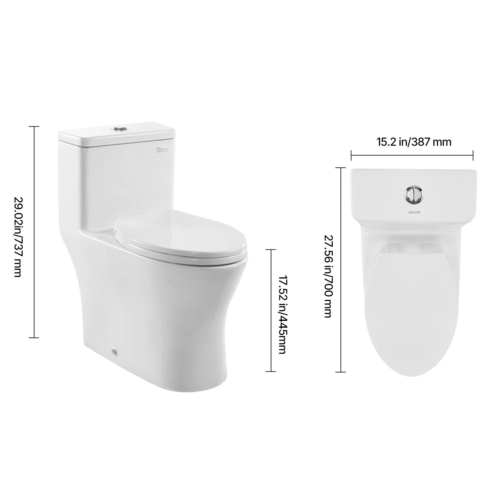 15.2 in/387 mm  
29.02 in/737 mm  
17.52 in/445 mm  
27.56 in/700 mm