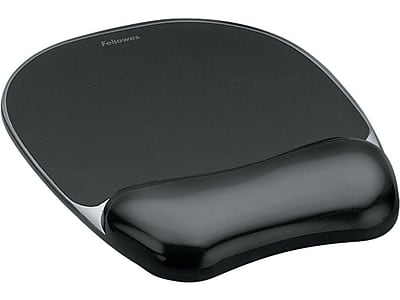 Fellowes - Crystal Gel Mouse Pad/Wrist Rest Combo, Non-Skid Base - Black