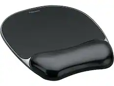 Front. Fellowes - Crystal Gel Mouse Pad/Wrist Rest Combo, Non-Skid Base, Black - Black.