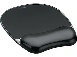 Fellowes - Crystal Gel Mouse Pad/Wrist Rest Combo, Non-Skid Base - Black