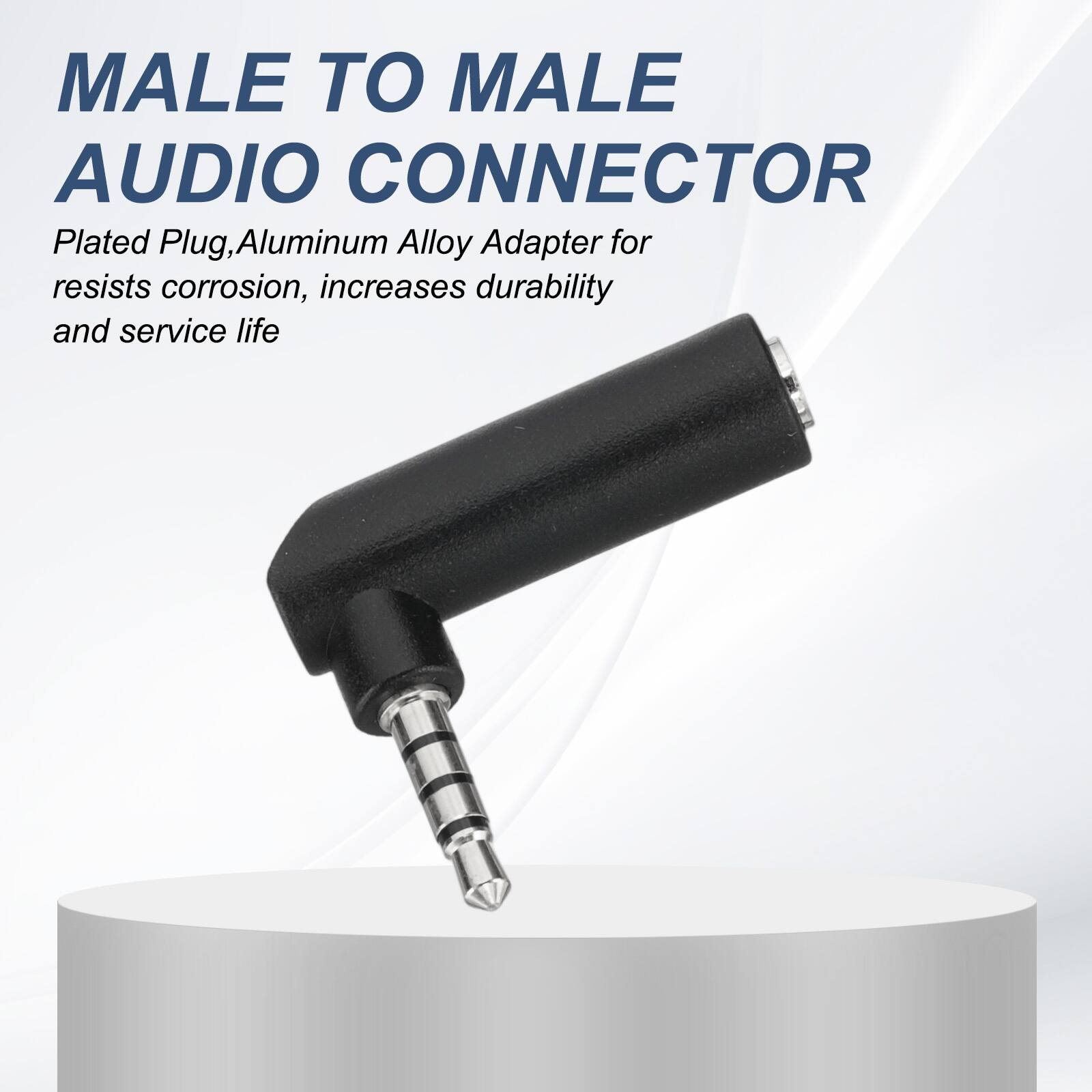 MALE TO MALE AUDIO CONNECTOR

Plated Plug, Aluminum Alloy Adapter for resists corrosion, increases durability and service life