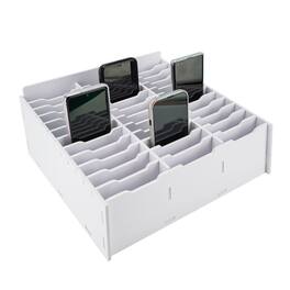 PO3TICJUNKI3 - 36 Slots Cell Phone Storage Box For Classroom Calculator Holder Class Organizer White Universal Compatible - style-A-36-white