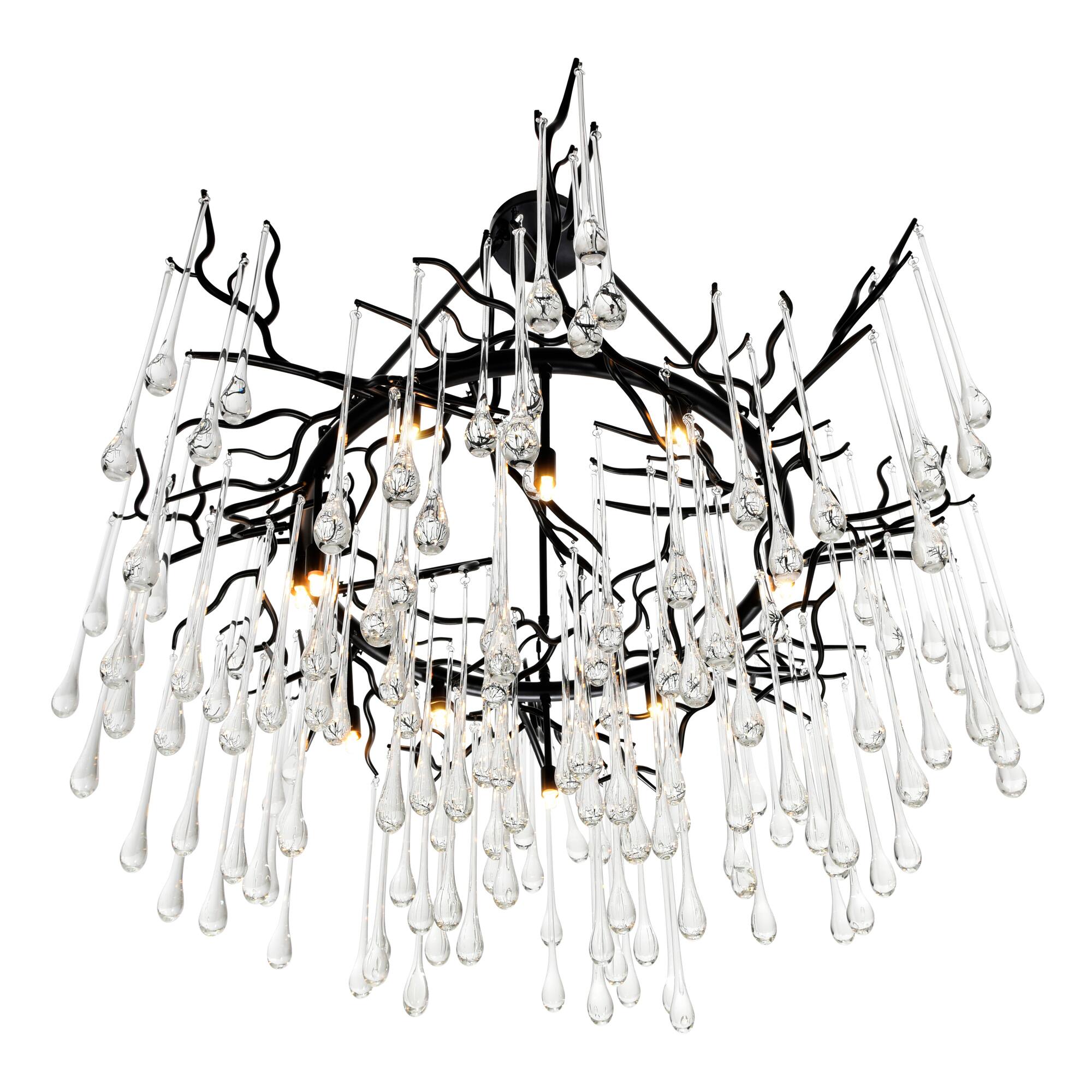 Left. CWI Lighting - Anita 12 Light Chandelier With Black Finish - Black.