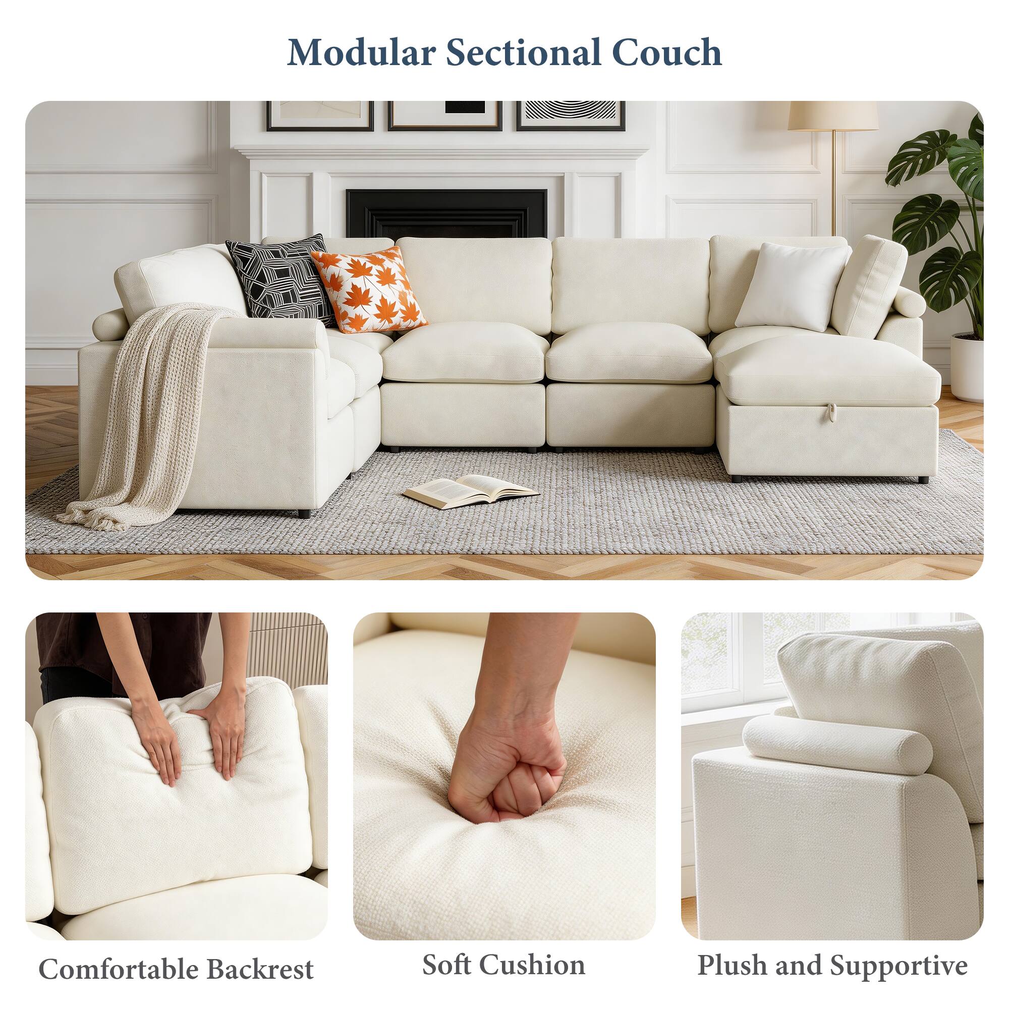 Modular Sectional Couch

Comfortable Backrest

Soft Cushion

Plush and Supportive
