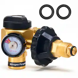 VEVOR - Nitrogen Purging Regulator, Nitrogen Purge Control Valve with 500PSI Test Pressure, 4-Position Flow Control - Black;Gold