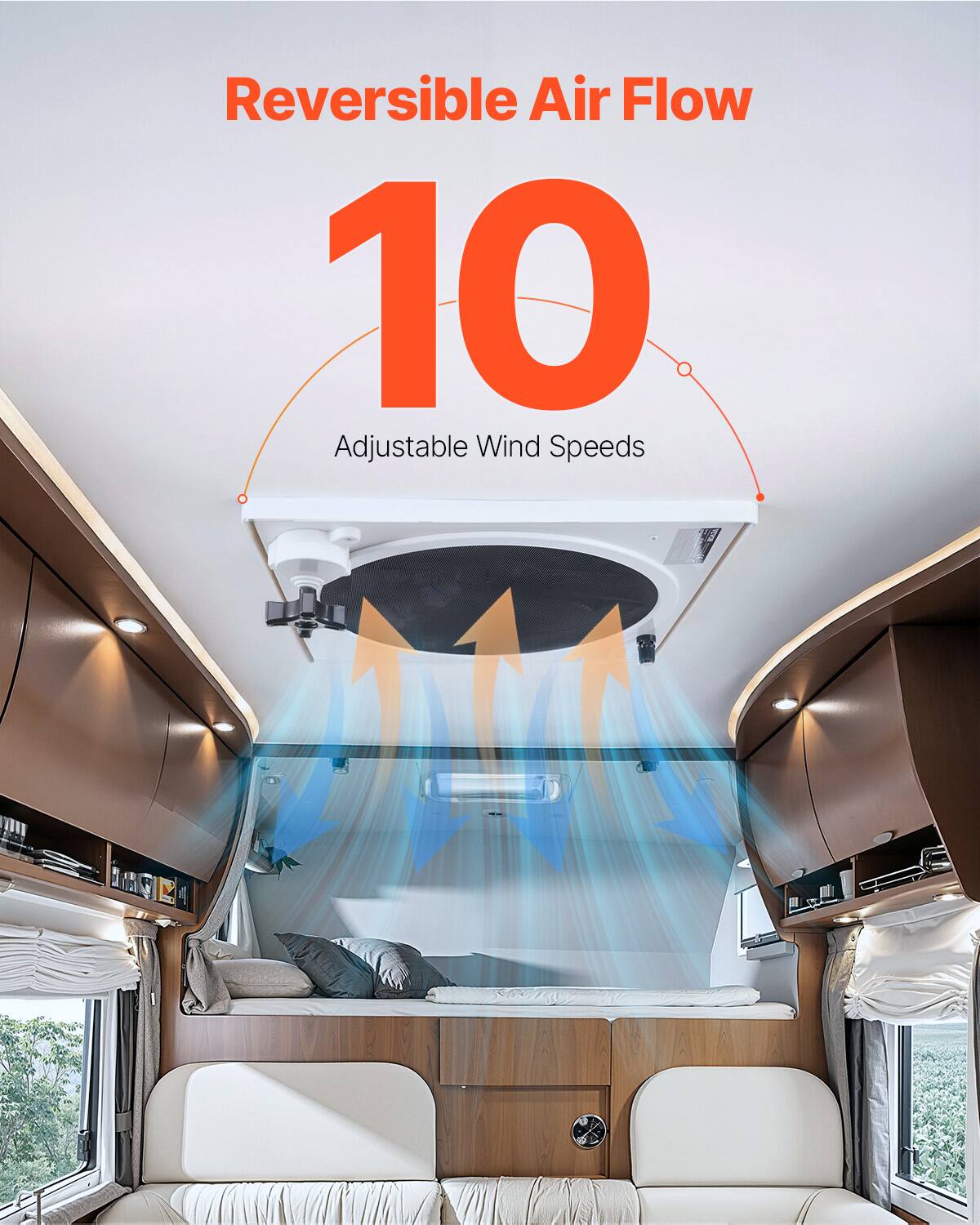 Reversible Air Flow  
10 Adjustable Wind Speeds