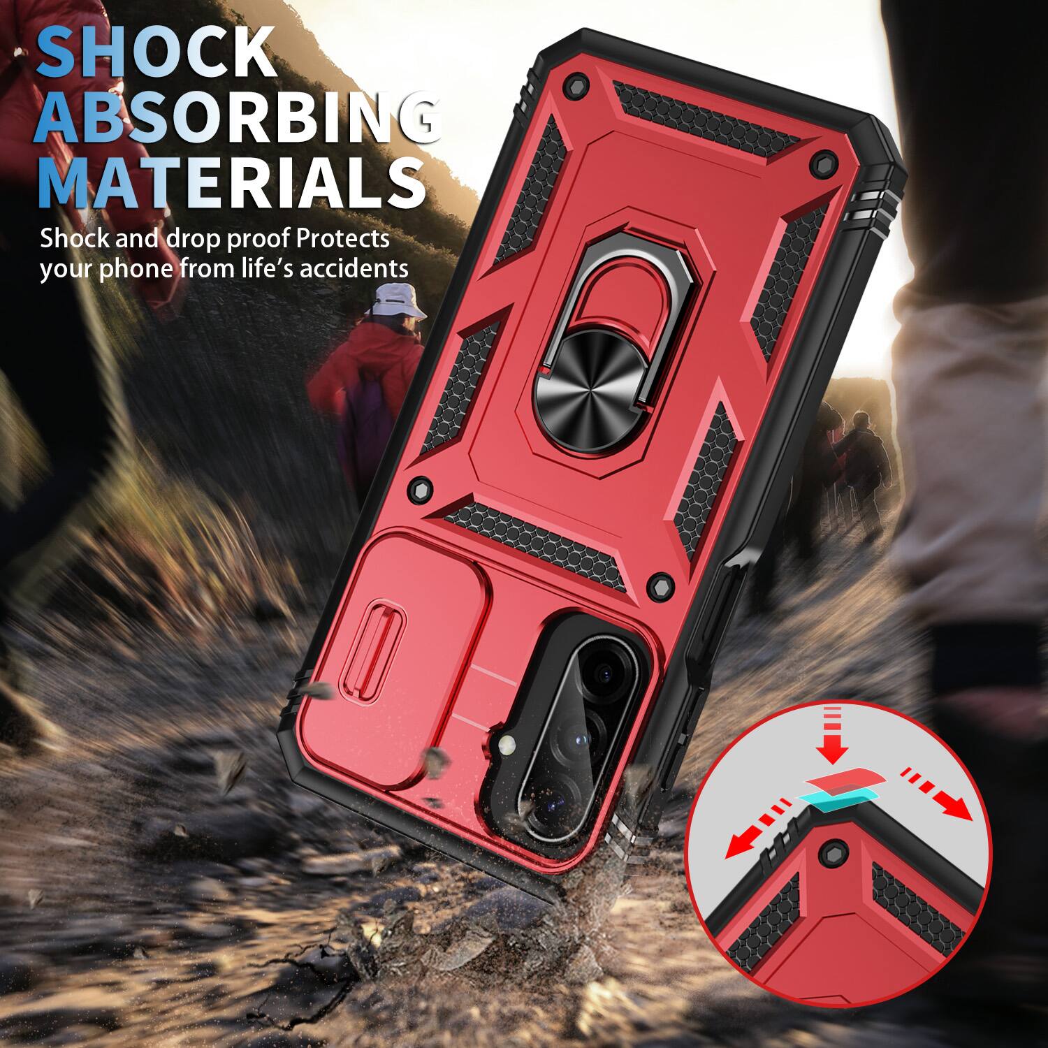 SHOCK ABSORBING MATERIALS  
Shock and drop proof  
Protects your phone from life's accidents