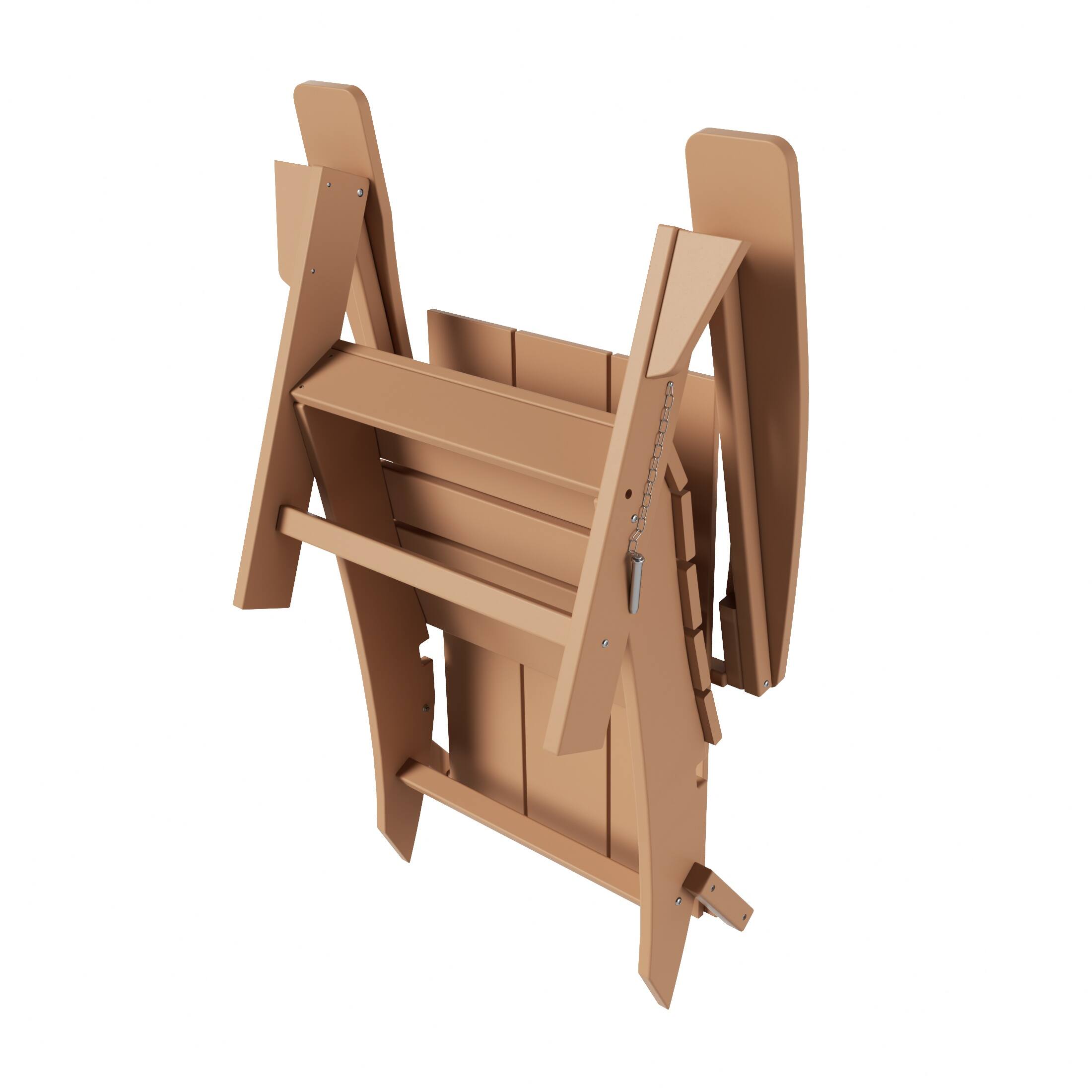 Alt View 4. WestinTrends - WestinTrends Ashore Outdoor HDPE Modern Folding Adirondack Chair - Teak.