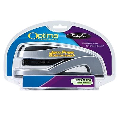 Optima Desk Stapler  
Swingline  
Metal Construction  
25% Greater Capacity  
Jam Free Guaranteed  
2-25 SHEETS  
25 S.F.4  
25 Sheets per Box