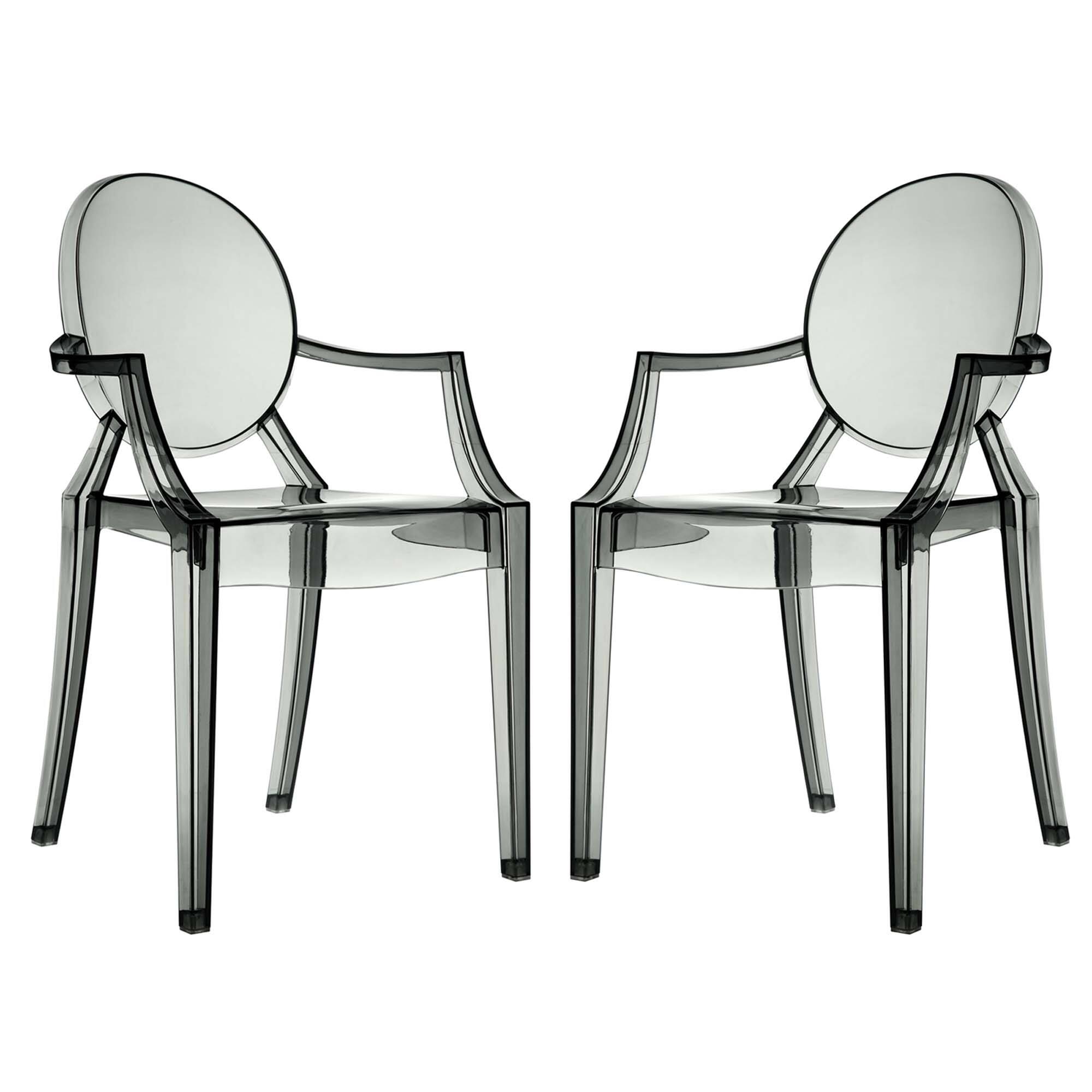 Casper Dining Armchairs Set of 2 by Modway - Black