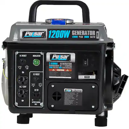 Pulsar 1200W GENERATOR
6120056 - 1200W PEAK 900W RATED
AC RESET
ON OFF INDICATOR
Pulsar 2-STROKE GENERATOR
GENERADOR DE 2 TIEMPOS
1200W PEAK/PICO WODE RATED NOMINALES
CAUTION
AC 120V
DC 12V
BATTERY CHARGING ONLY
Pulsar 1200W GENERATOR
1200W PEAK 900W RATED
2-STROKE GENERATOR
GENERADOR DE 2 TIEMPOS
1200W PEAK/PICO WODE RATED NOMINALES
CAUTION
AC 120V
DC 12V
BATTERY CHARGING ONLY
AC RESET
INDICATOR
DC RESET
ON OFF
CLOSE CHOKE OPEN