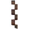 Costway - 1 PCS 5-Tier Floating Bookshelf with Safe Round Edge Space-Saving Plant Display Shelf Brown - Rustic Brown